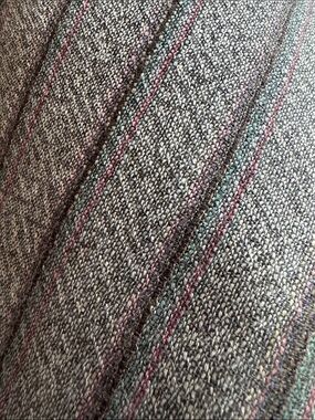 Pashmina Cashmere & Silk Scarf Gray Tweed Fabric with Pink & Teal Stripe Accents